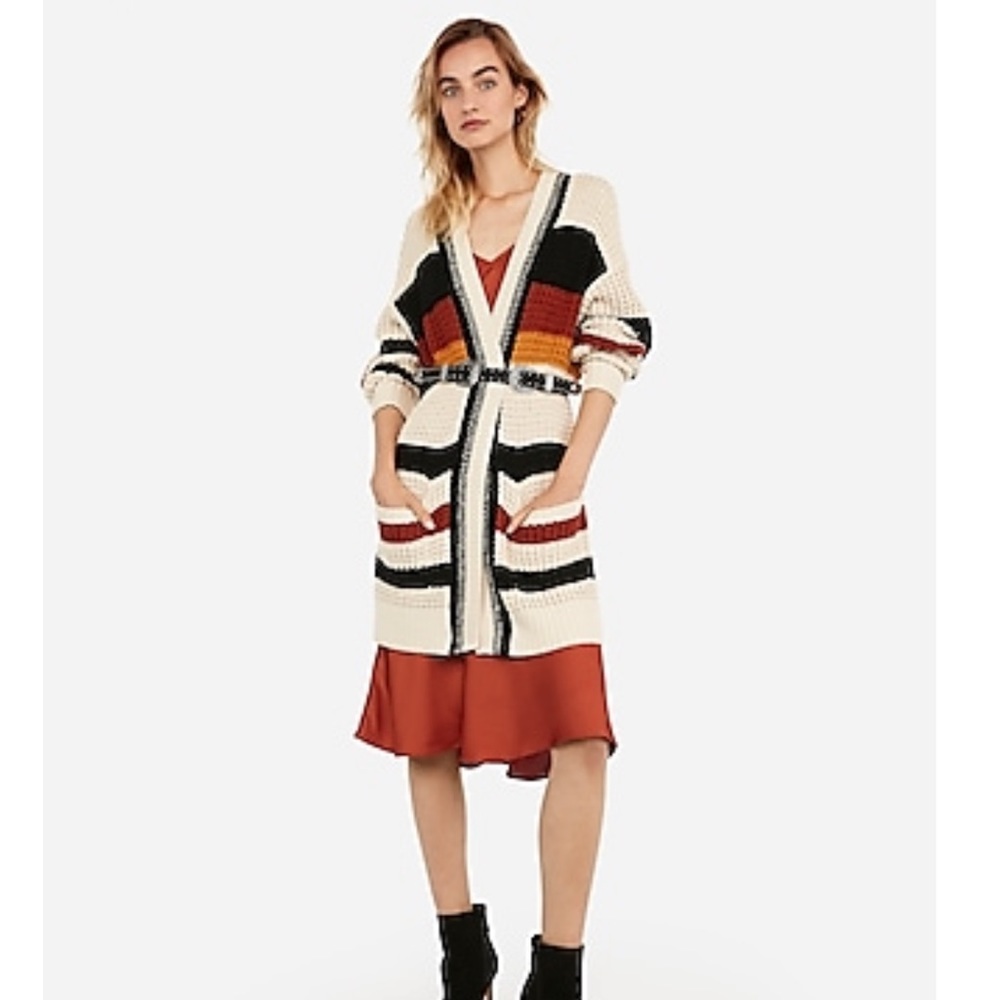 COPY - Express Striped Thermal Wedge Cardigan size Small